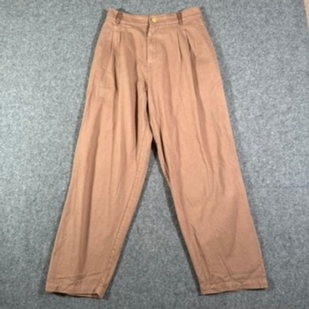 Big Bud Press Work Pants Clay Brown High Rise Pleated Cotton Trousers Size M